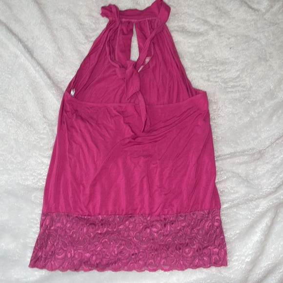 Guess women’s pink Halter top with lace bottom - Picture 2 of 3